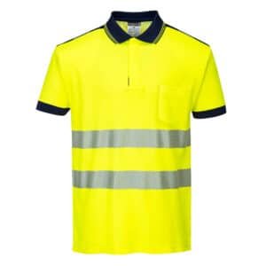 VETEMENT DE TRAVAIL – POLO HAUTE VISIBILITE JAUNE T180